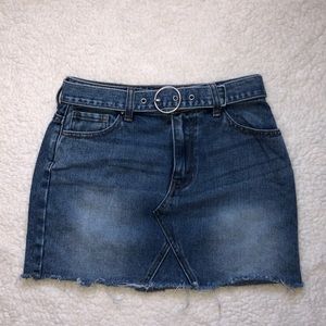 High Waisted Medium Wash Denim Skirt
